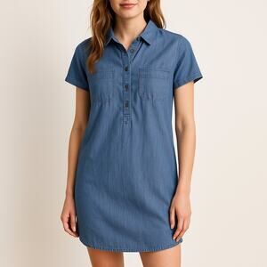 Old Navy Denim Shirt Dress Women’s Small 100% Cotton